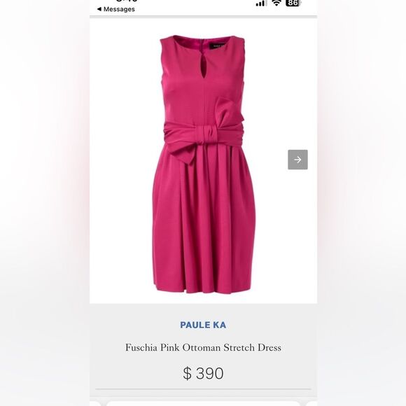 PAULE KA Fuschia Pink Ottoman Stretch Dress 8 NWT - Picture 5 of 15